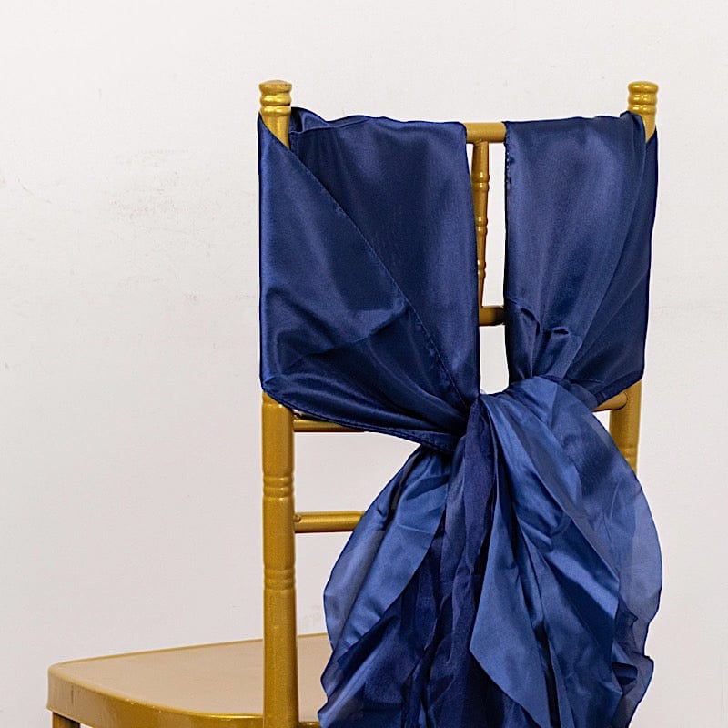 5 Curly Willow Chiffon Satin Chair Sashes