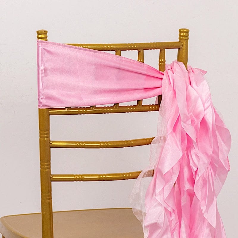 5 Curly Willow Chiffon Satin Chair Sashes