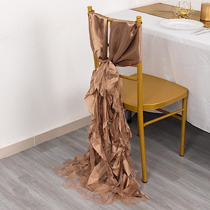 5 Curly Willow Chiffon Satin Chair Sashes