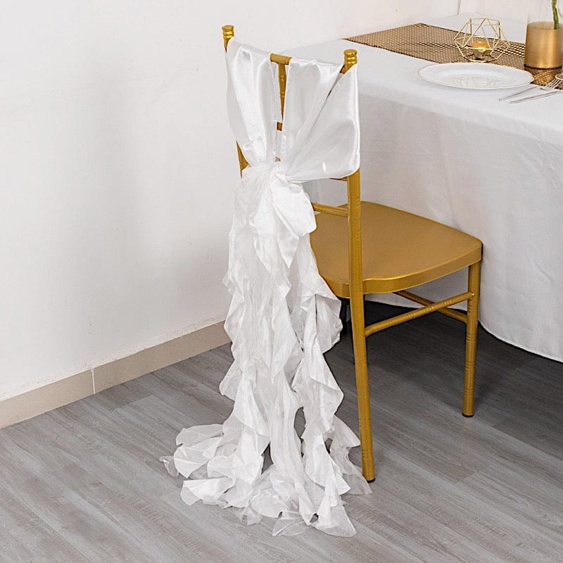 5 Curly Willow Chiffon Satin Chair Sashes