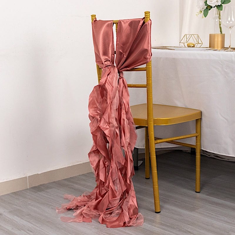 5 Curly Willow Chiffon Satin Chair Sashes