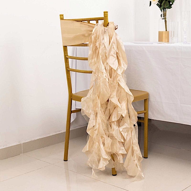 5 Curly Willow Chiffon Satin Chair Sashes