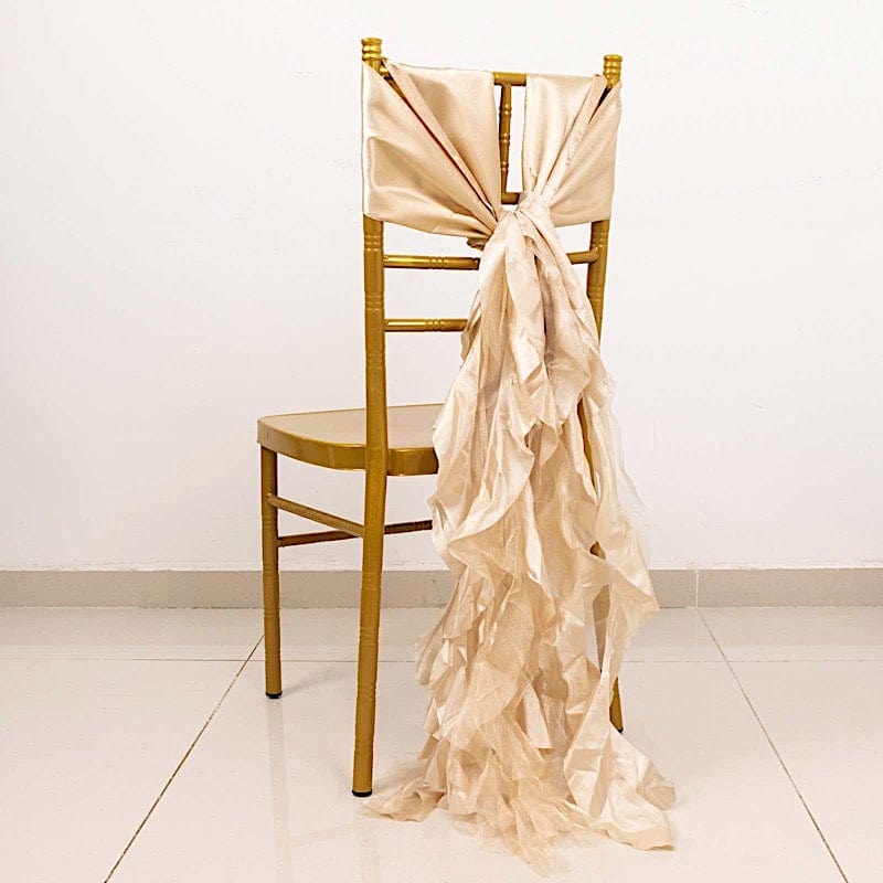 5 Curly Willow Chiffon Satin Chair Sashes