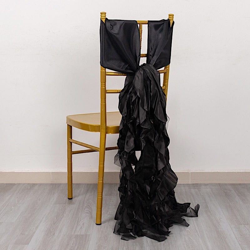 5 Curly Willow Chiffon Satin Chair Sashes