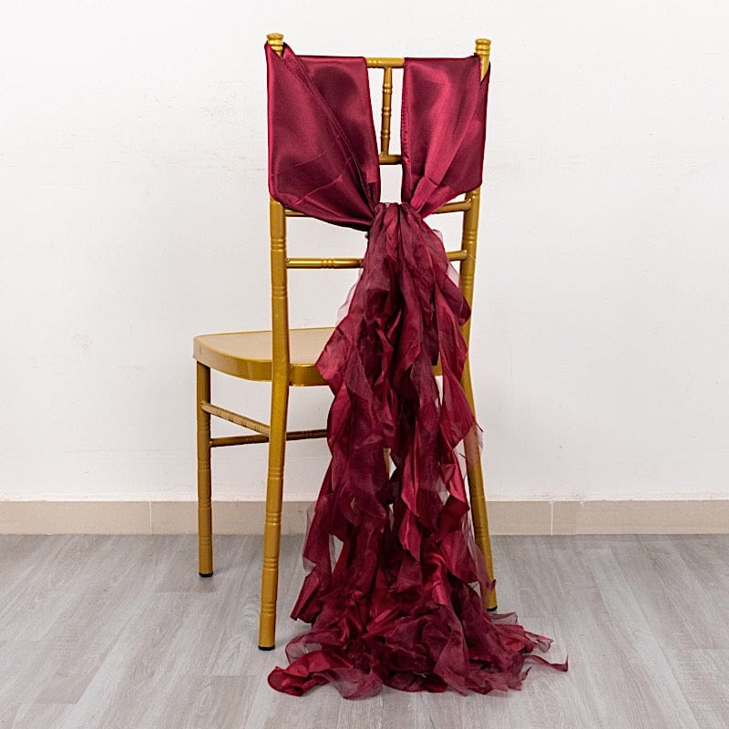 5 Curly Willow Chiffon Satin Chair Sashes