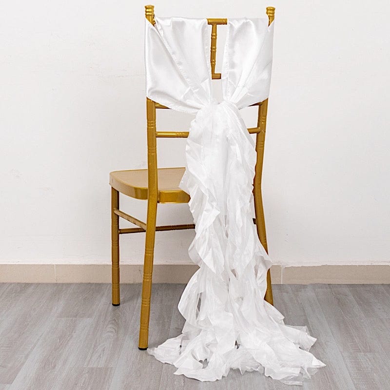 5 Curly Willow Chiffon Satin Chair Sashes