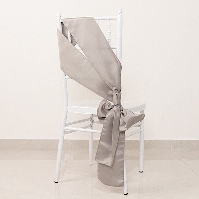 5 Lamour Satin Chair Sashes for Events
