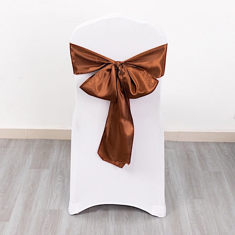 5 pcs Satin Chair Sashes Bows Ties Wedding Decorations