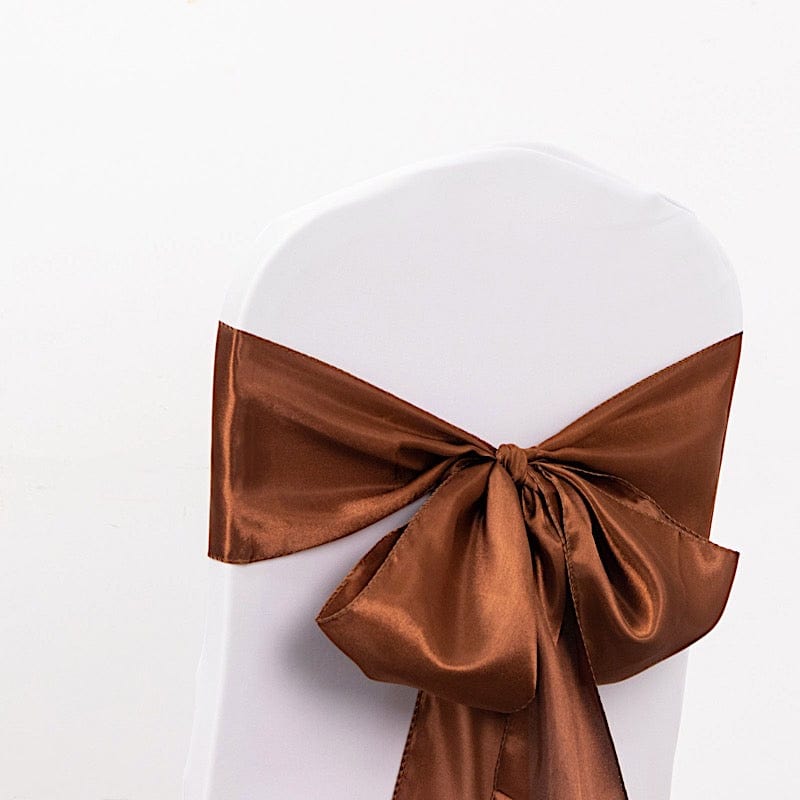 5 pcs Satin Chair Sashes Bows Ties Wedding Decorations