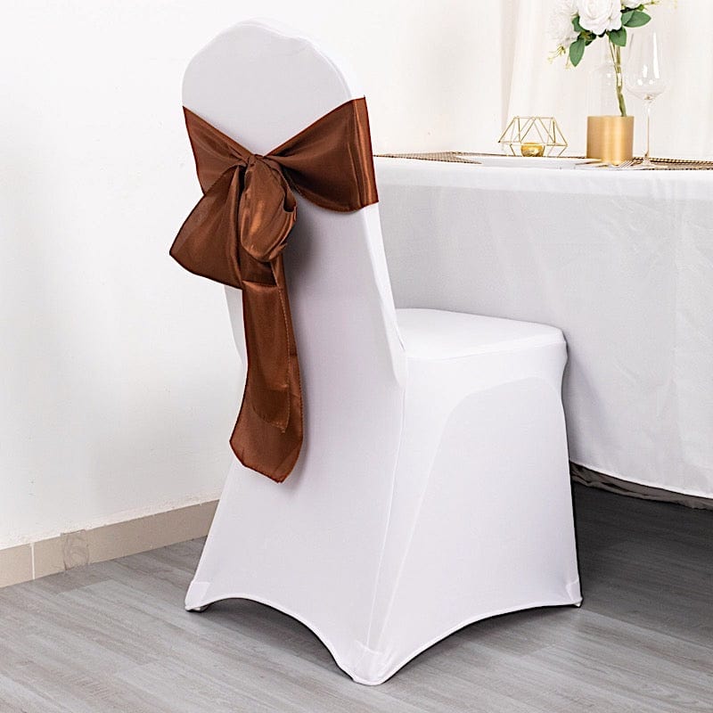 5 pcs Satin Chair Sashes Bows Ties Wedding Decorations