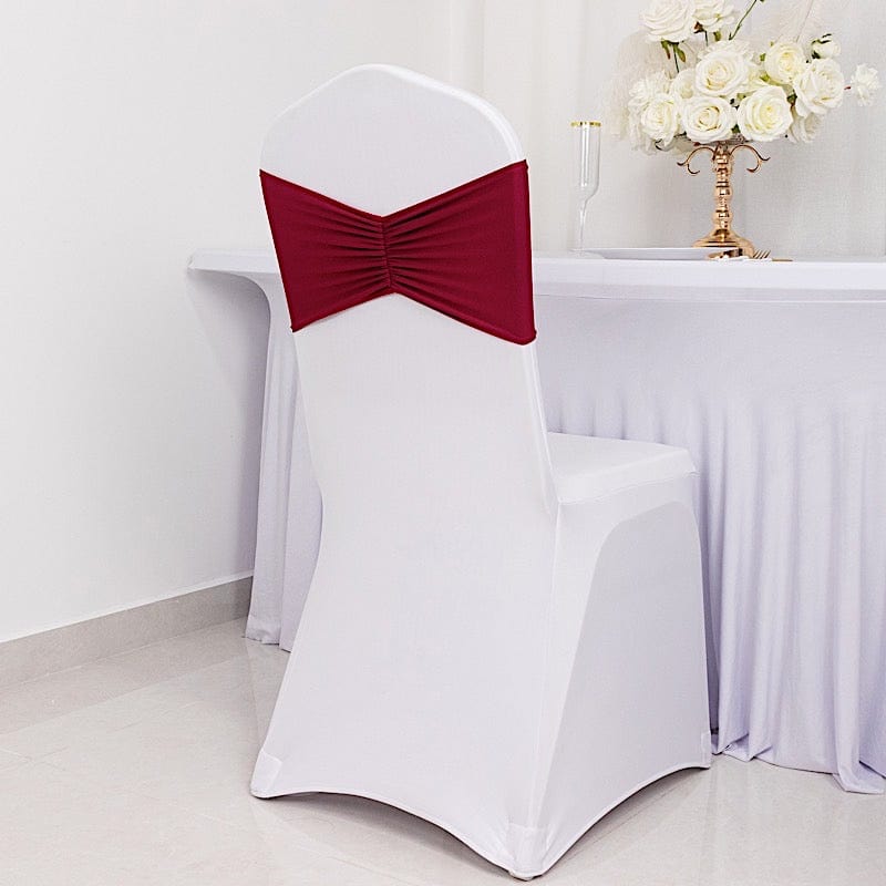 5 Ruffled Spandex Chair Sashes Band