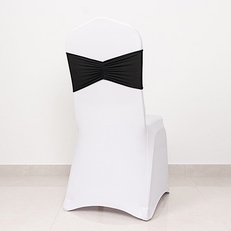 5 Ruffled Spandex Chair Sashes Band