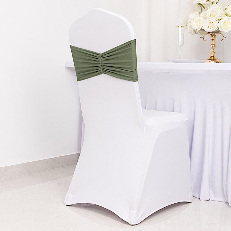 5 Ruffled Spandex Chair Sashes Band