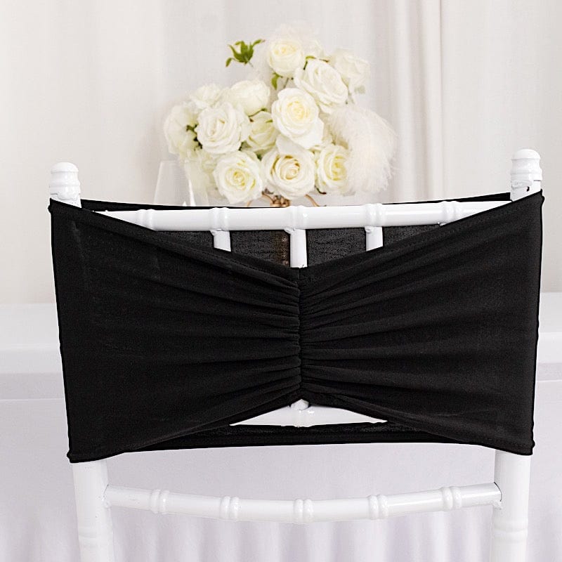 5 Ruffled Spandex Chair Sashes Band