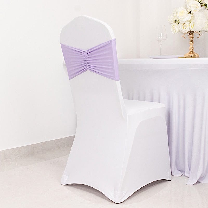 5 Ruffled Spandex Chair Sashes Band