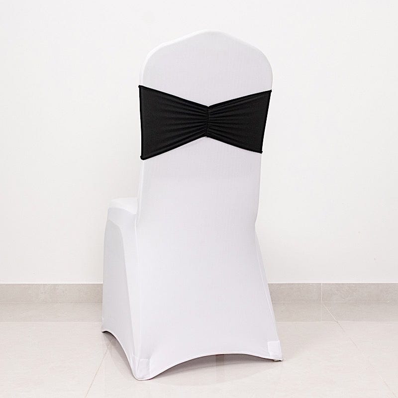 5 Ruffled Spandex Chair Sashes Band