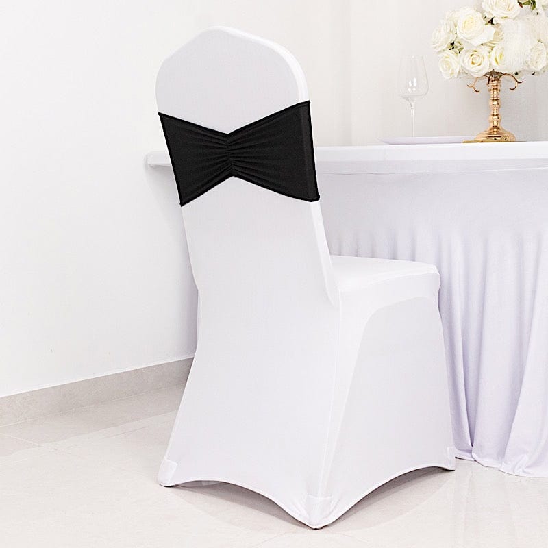 5 Ruffled Spandex Chair Sashes Band