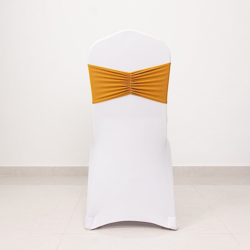 5 Ruffled Spandex Chair Sashes Band