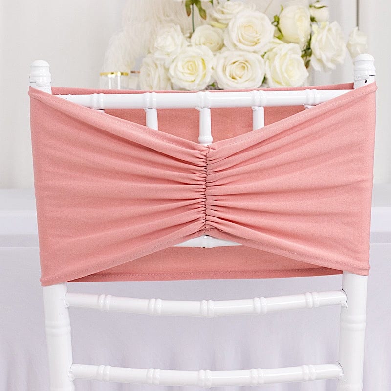 5 Ruffled Spandex Chair Sashes Band