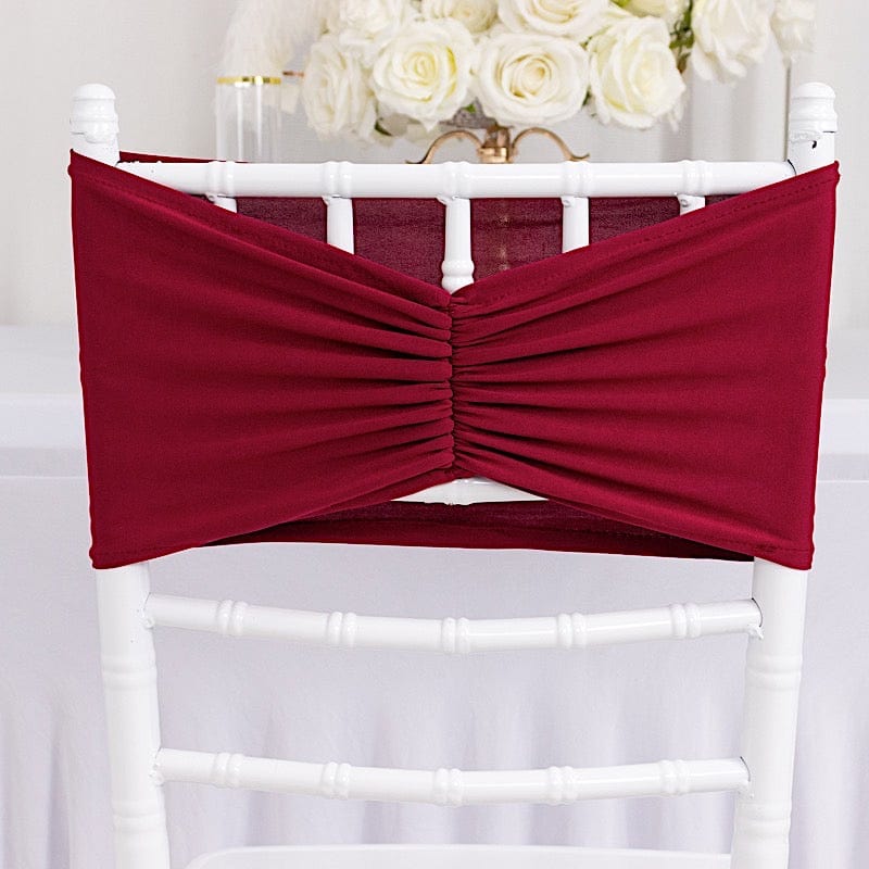 5 Ruffled Spandex Chair Sashes Band