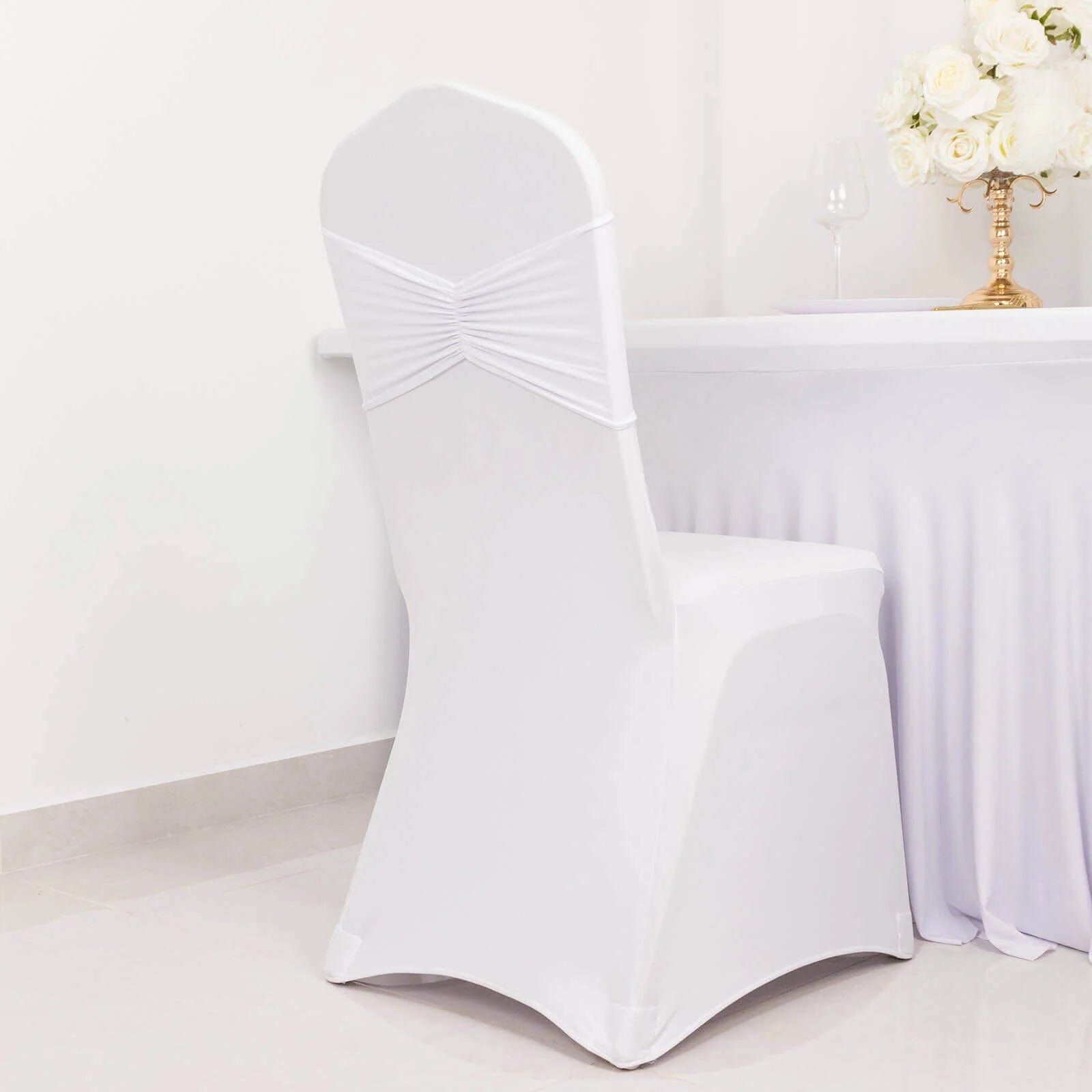 5 Ruffled Spandex Chair Sashes Band