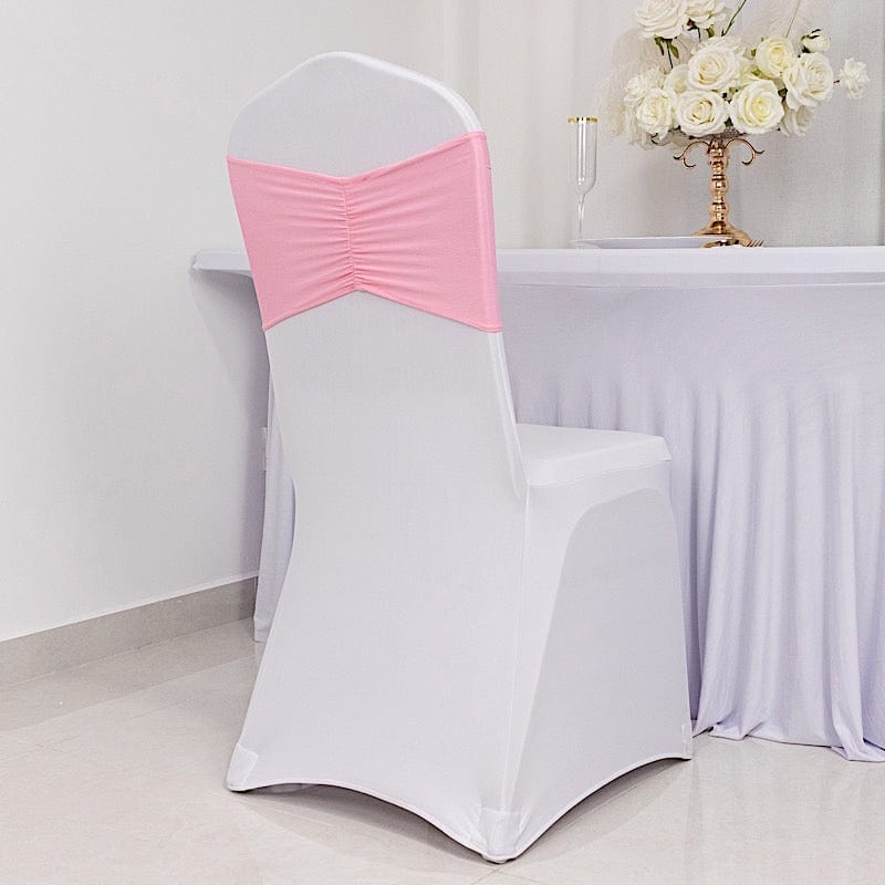 5 Ruffled Spandex Chair Sashes Band