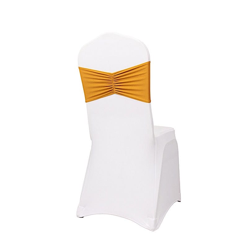 5 Ruffled Spandex Chair Sashes Band