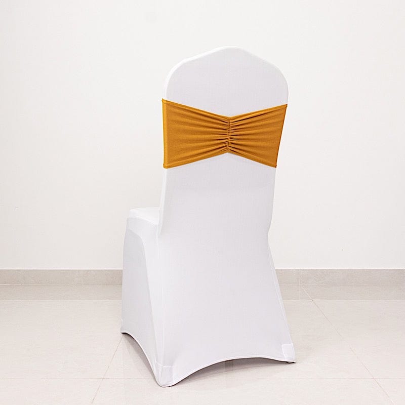 5 Ruffled Spandex Chair Sashes Band