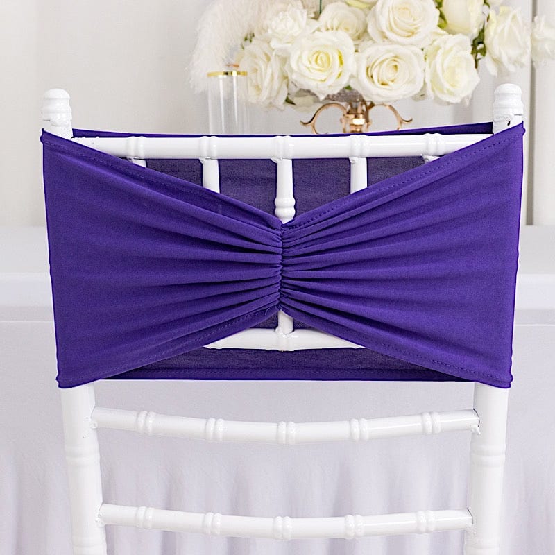 5 Ruffled Spandex Chair Sashes Band