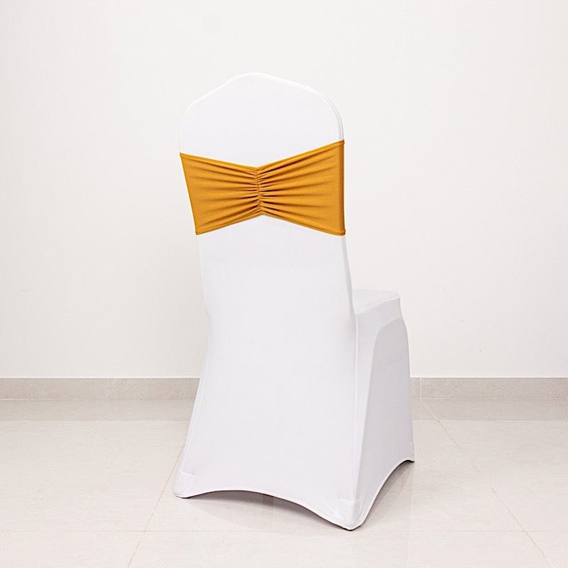 5 Ruffled Spandex Chair Sashes Band