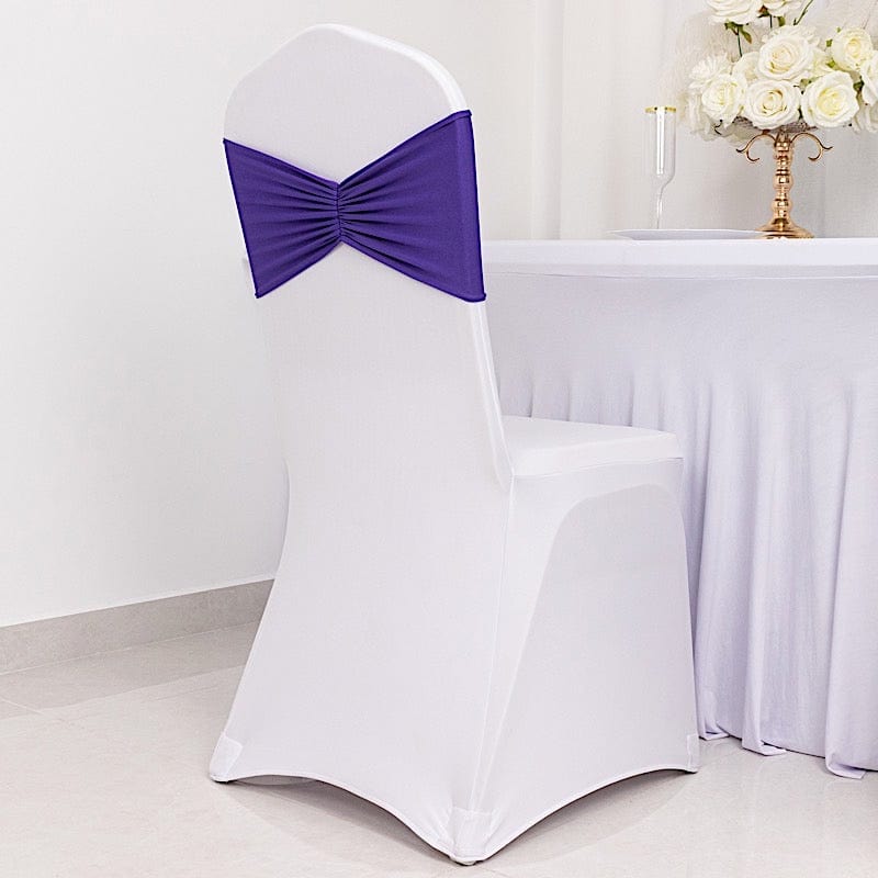 5 Ruffled Spandex Chair Sashes Band