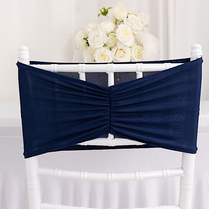 5 Ruffled Spandex Chair Sashes Band