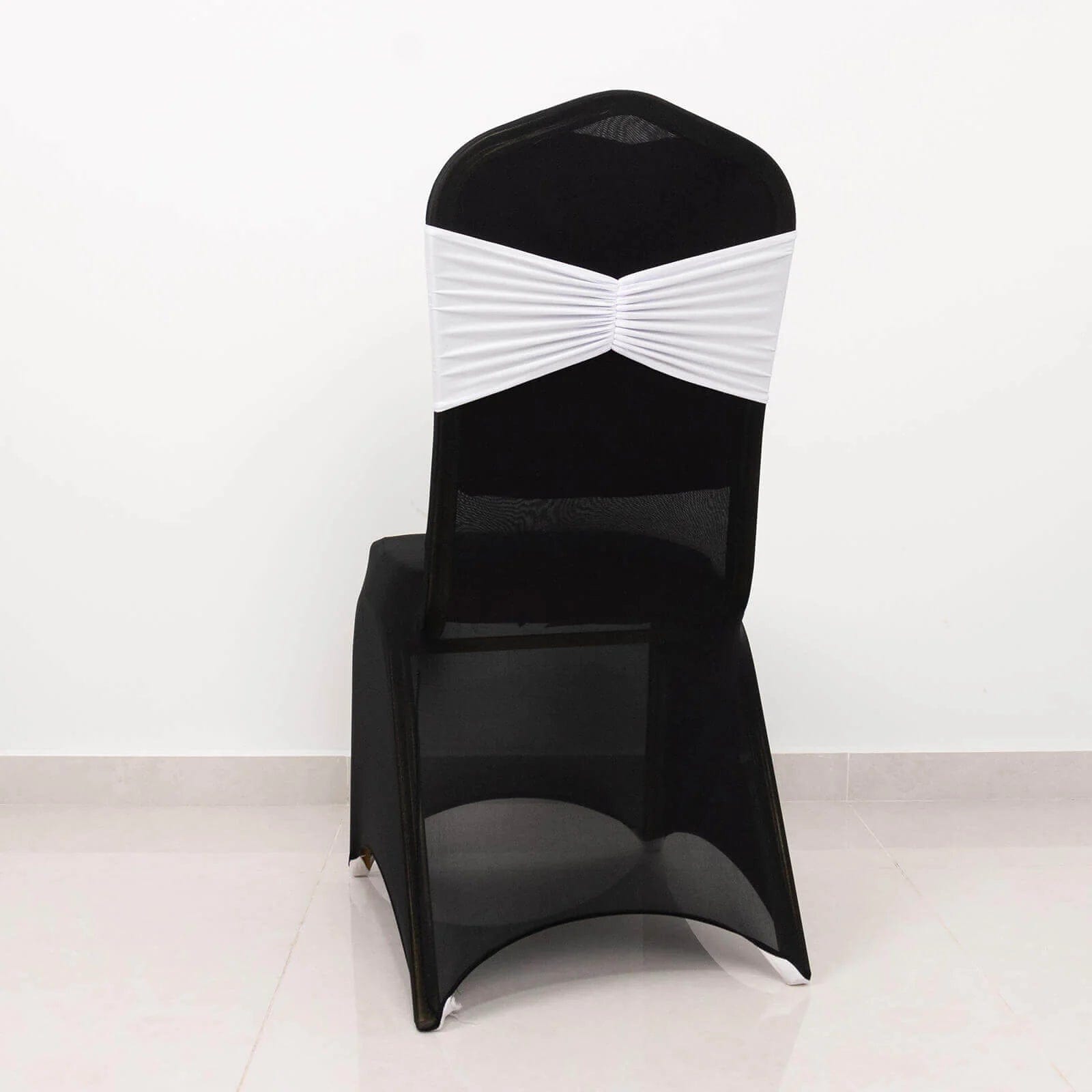 5 Ruffled Spandex Chair Sashes Band