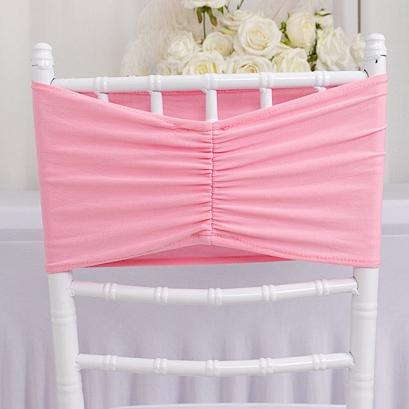 5 Ruffled Spandex Chair Sashes Band