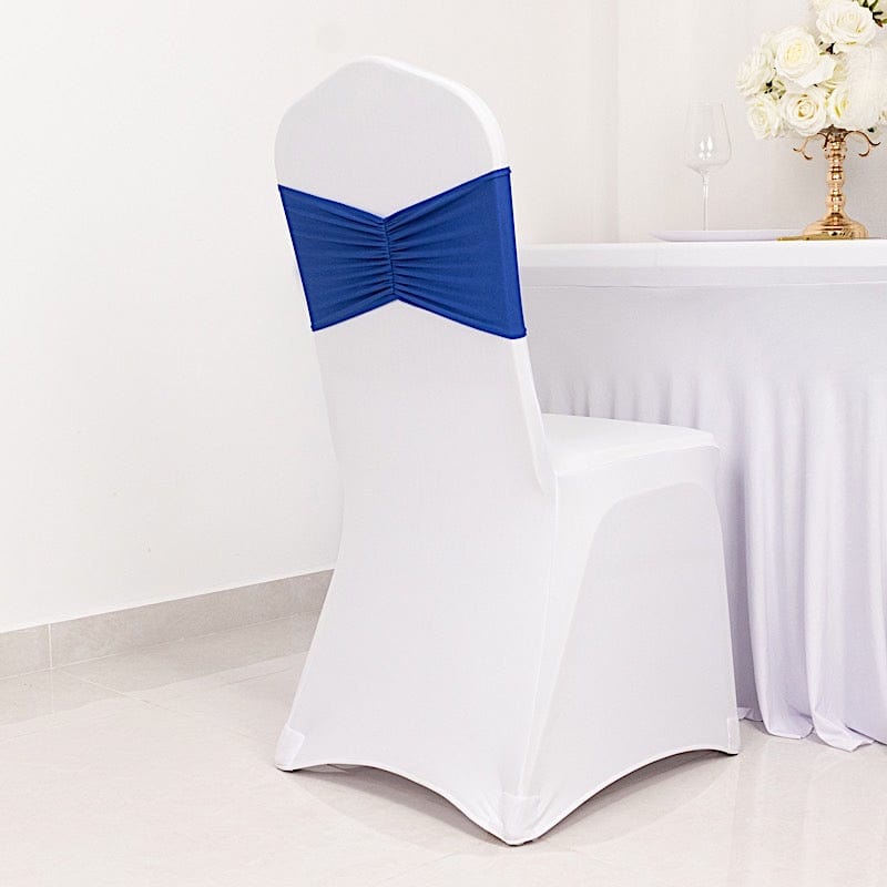 5 Ruffled Spandex Chair Sashes Band