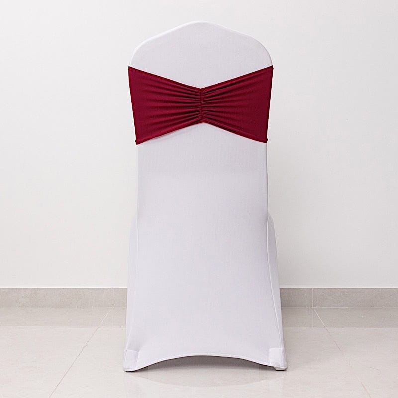 5 Ruffled Spandex Chair Sashes Band