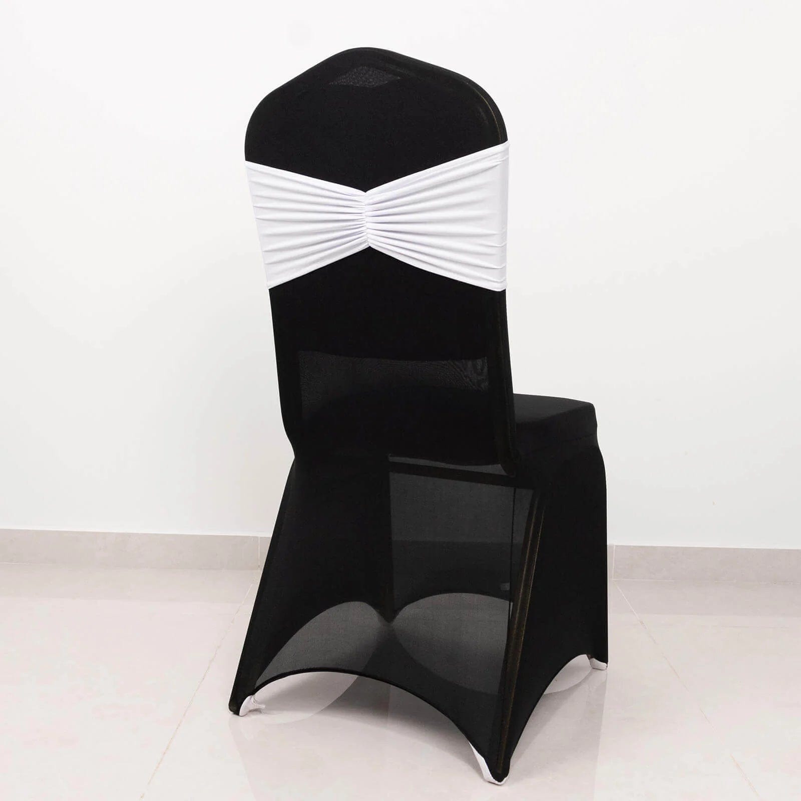 5 Ruffled Spandex Chair Sashes Band