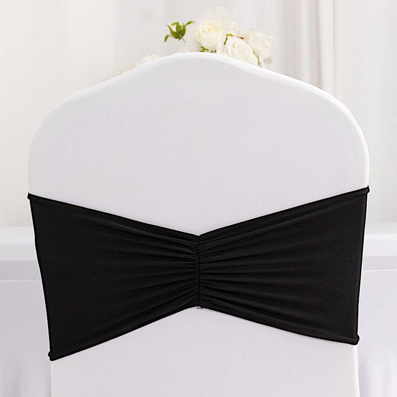 5 Ruffled Spandex Chair Sashes Band