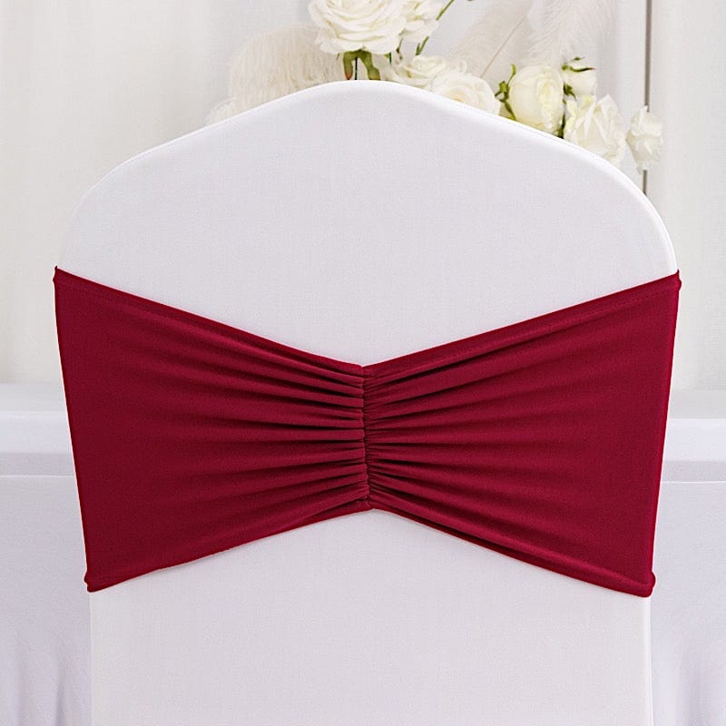 5 Ruffled Spandex Chair Sashes Band