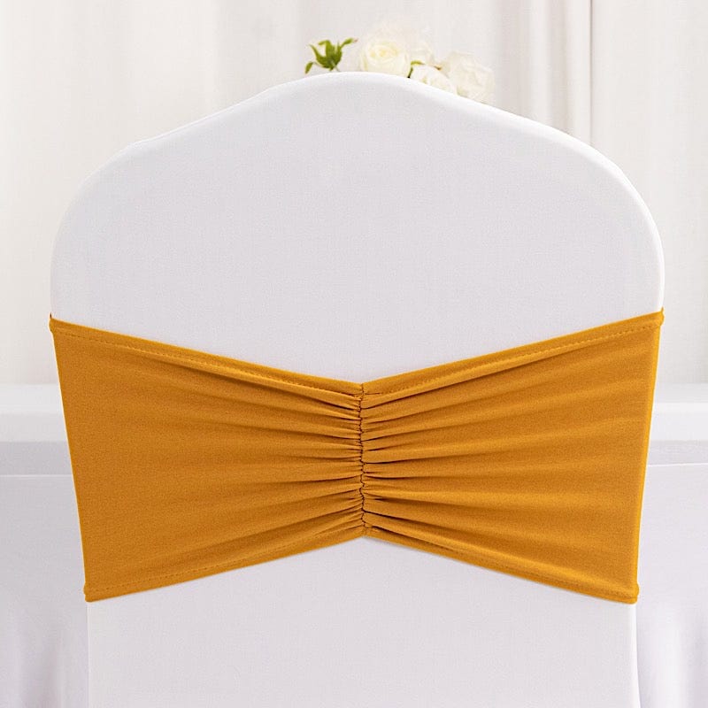 5 Ruffled Spandex Chair Sashes Band