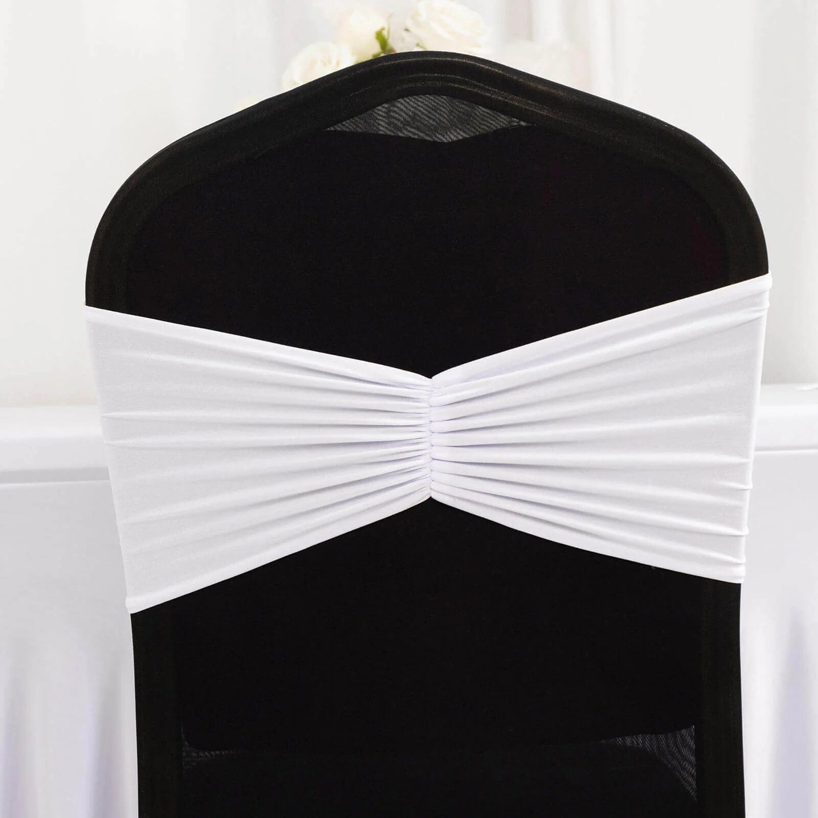 5 Ruffled Spandex Chair Sashes Band