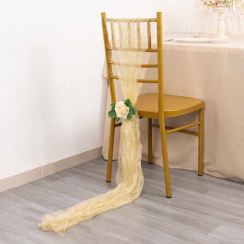 5 Crinkled Sheer Organza Chair Sashes