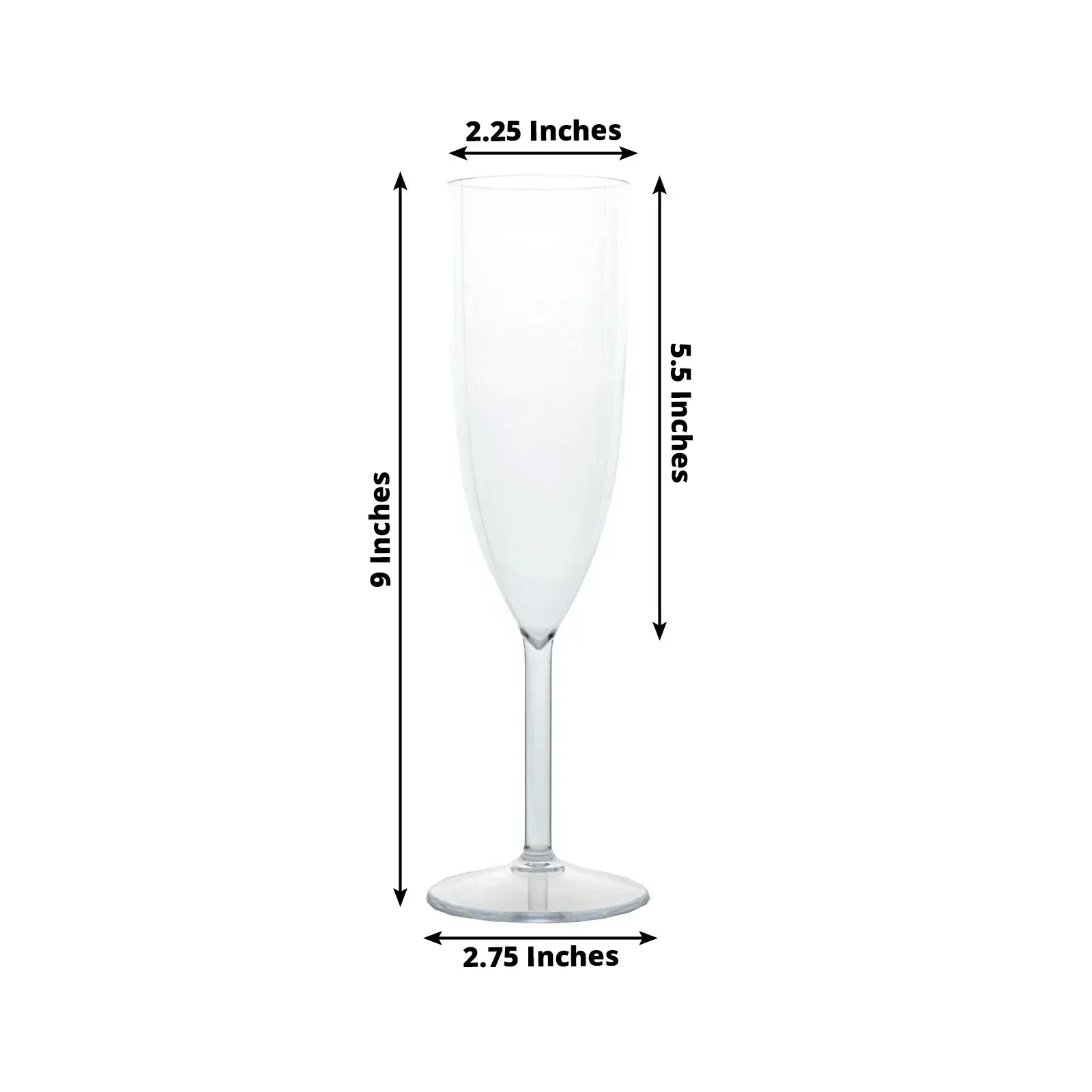 12 Plastic 6 oz Shatterproof Champagne Flutes