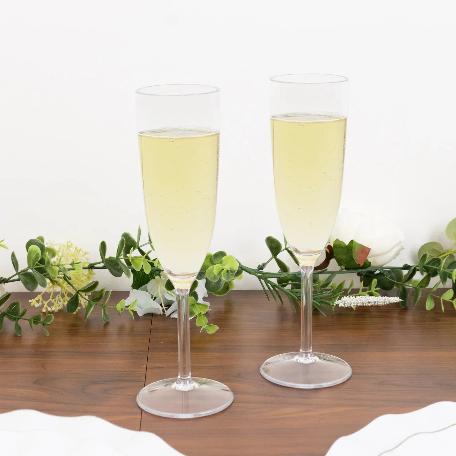 12 Plastic 6 oz Shatterproof Champagne Flutes