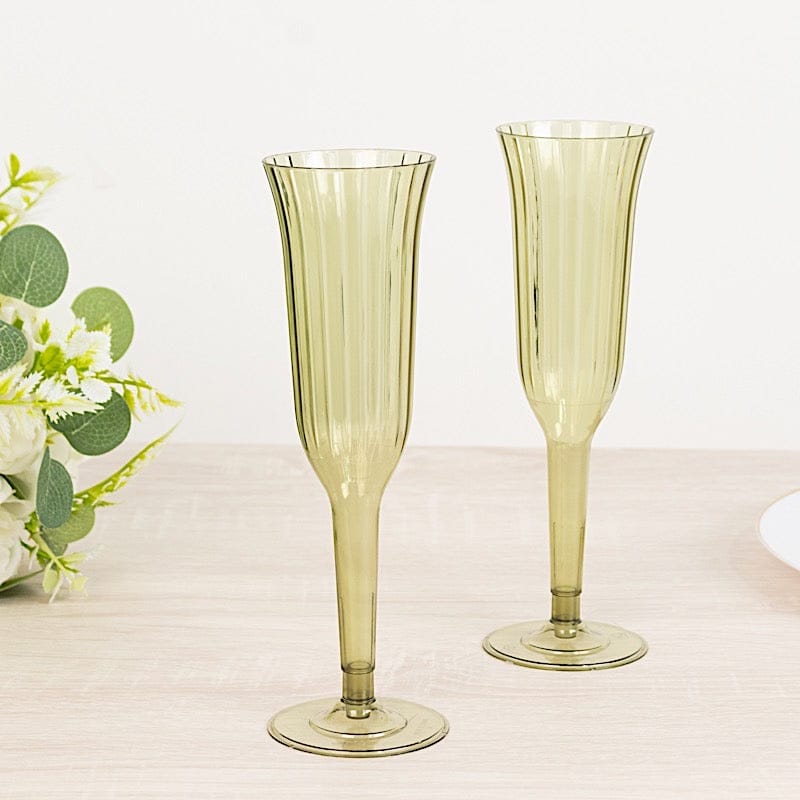 24 pcs 6 oz Disposable Plastic Party Champagne Flutes