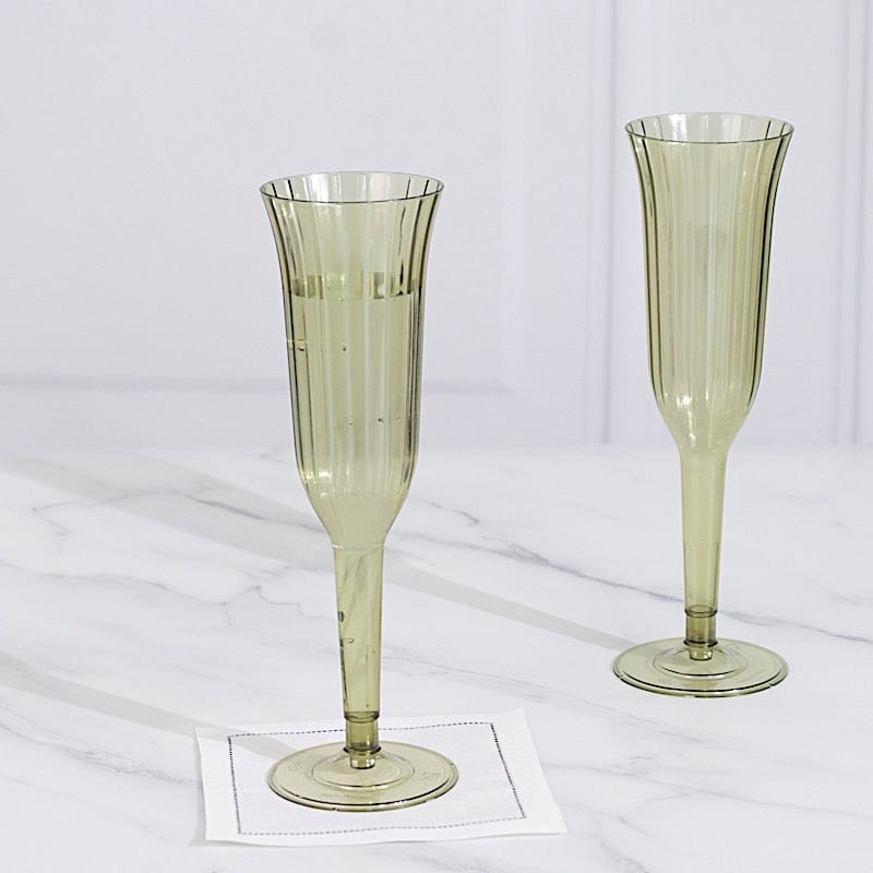 24 pcs 6 oz Disposable Plastic Party Champagne Flutes