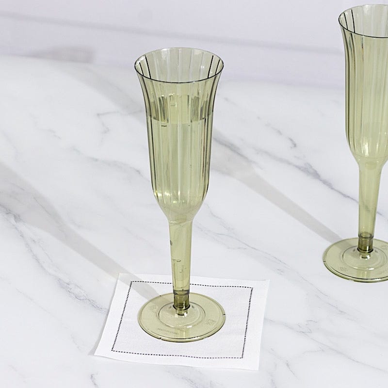 24 pcs 6 oz Disposable Plastic Party Champagne Flutes