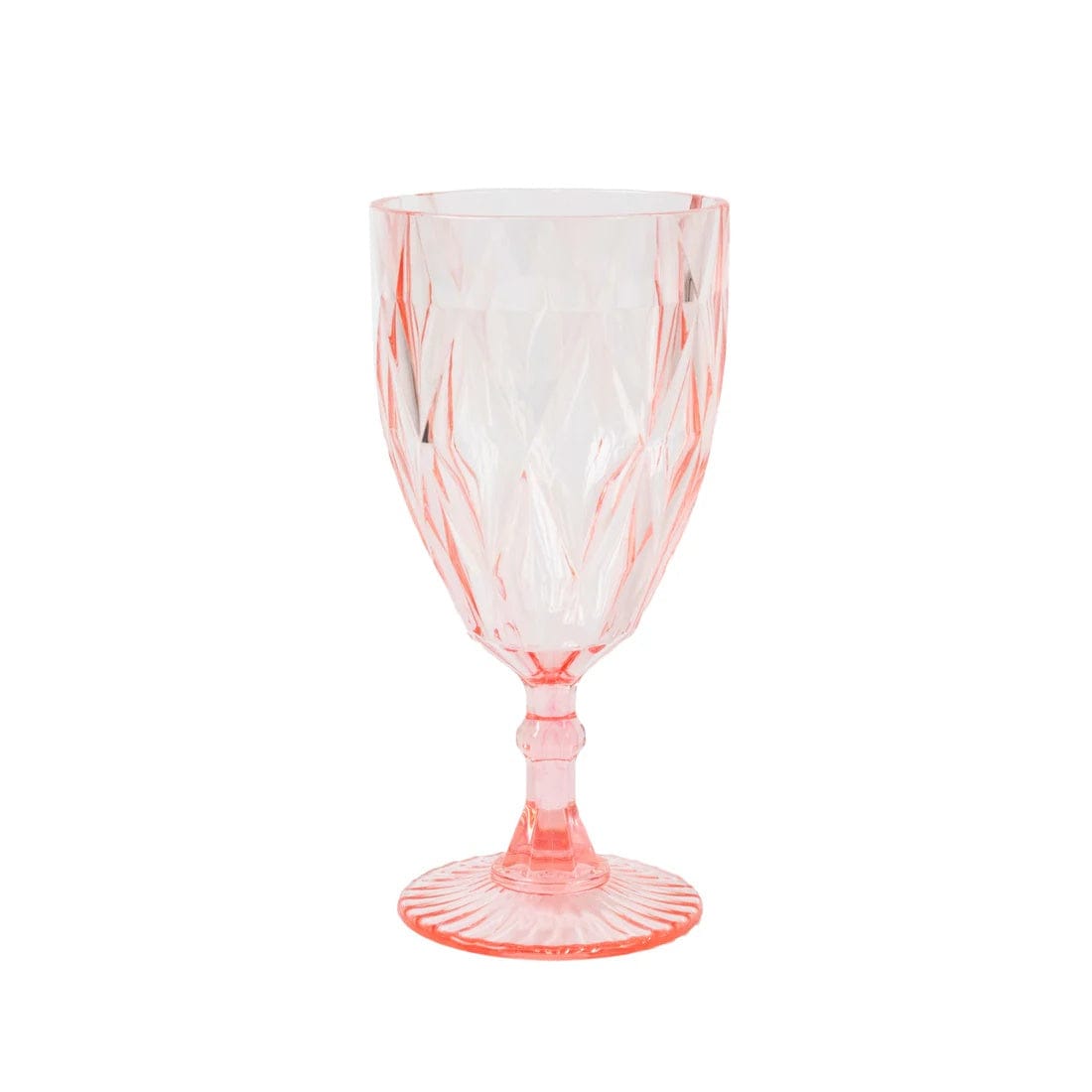 12 Goblets 11oz Vintage Diamond Cut Plastic Wine Glasses