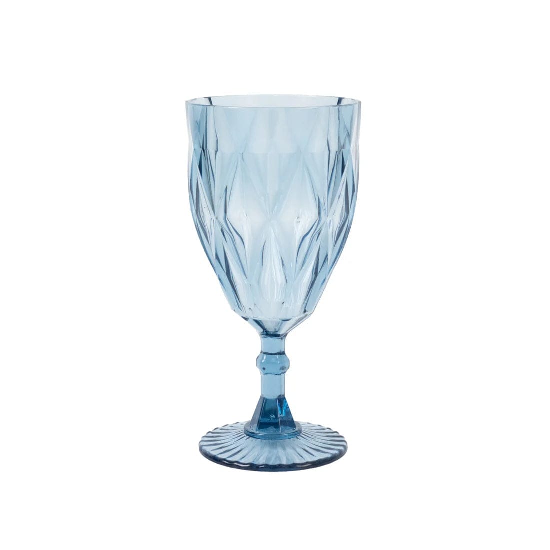 12 Goblets 11oz Vintage Diamond Cut Plastic Wine Glasses
