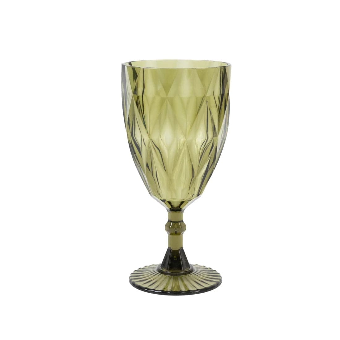 12 Goblets 11oz Vintage Diamond Cut Plastic Wine Glasses